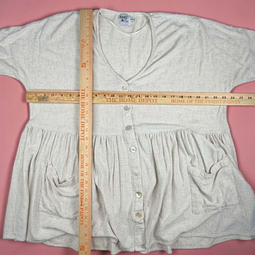 Princess Polly Cream Oversized Babydoll Smock Mini Dress XS/S - Picture 4 of 6